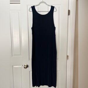 Athleta Navy Blue Sleeveless Athletic Sleeveless Tank Maxi Dress Spandex Blend